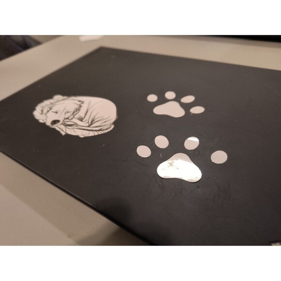 Dog Sleeping Sticker Decal Waterproof Paw Prints Puppy (Pack of 3) - Picture 10 of 10